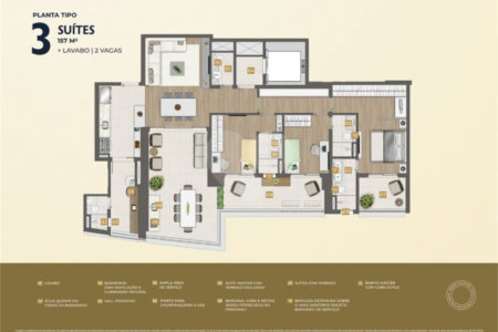 Apartamento à venda com 3 suítes em Água Branca, São Paulo, SP