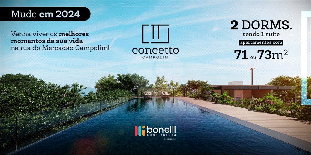 Apartamento à venda com 2 quartos, sendo 1 suíte, em Parque Campolim, Sorocaba, SP