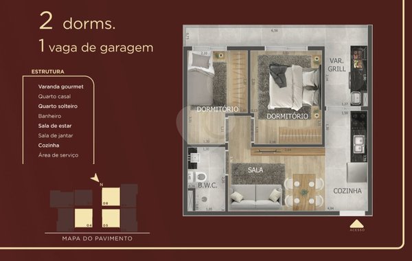 Apartamento 44m² 2