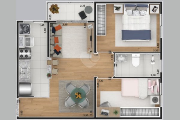 Apartamento 44m² 2