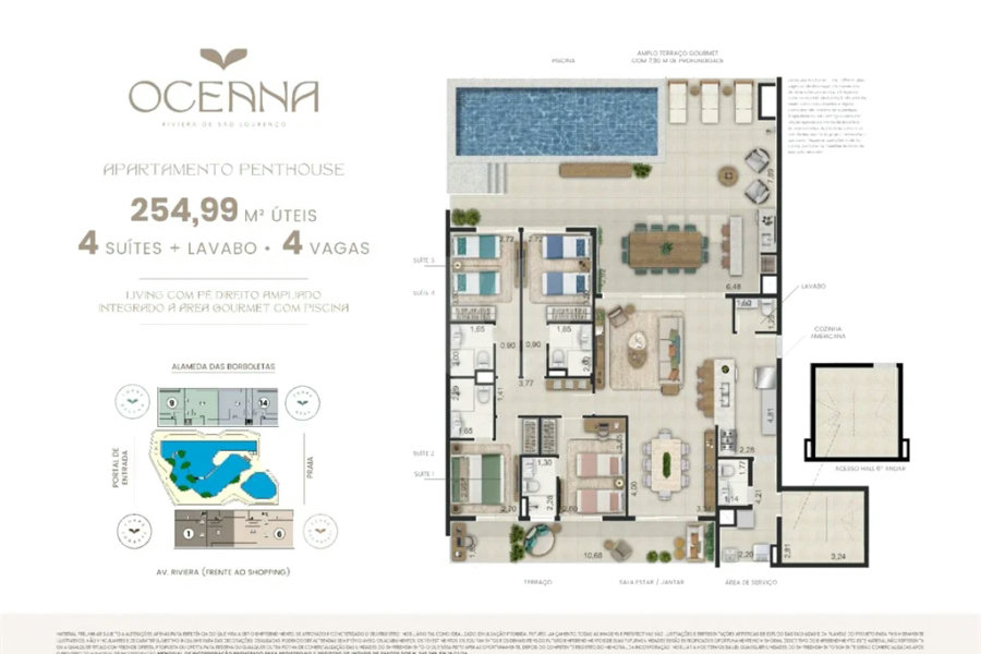 Apartamento à venda com 3 suítes em Riviera de São Lourenço, Bertioga, SP