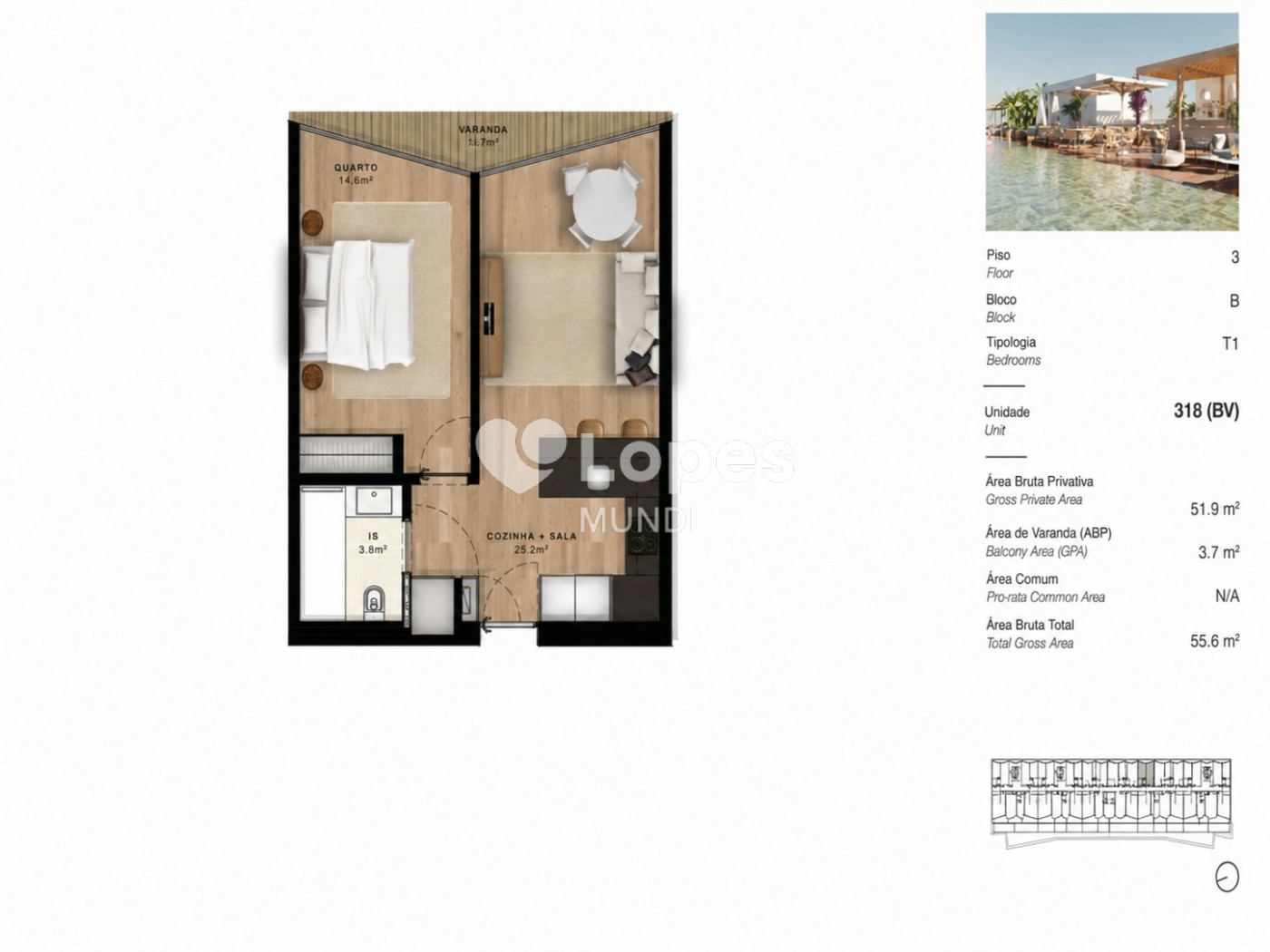 Apartamento T1 à venda na Baía do Seixal, Portugal – Upon Bay Mundet
