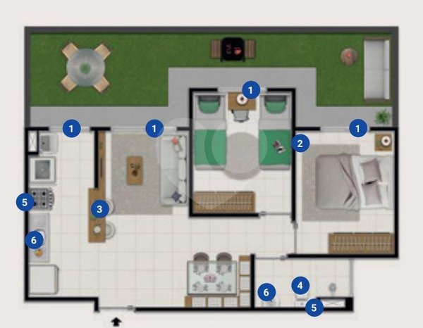 Apartamento 55m² 3