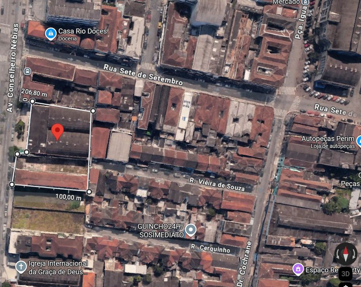 Terreno, 2434 m² - venda por R$ 24.300.000,00 ou aluguel por R$ 60.000,00/mês - Paquetá - Santos/SP