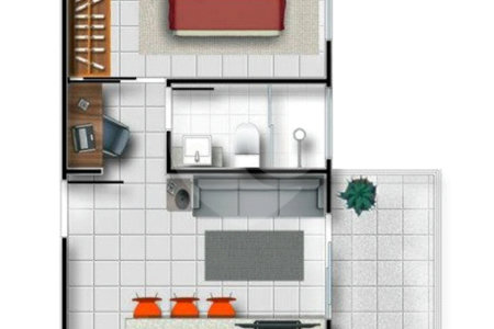 Apartamento 01 dormitório para venda no Edifício Residencial Via Campus