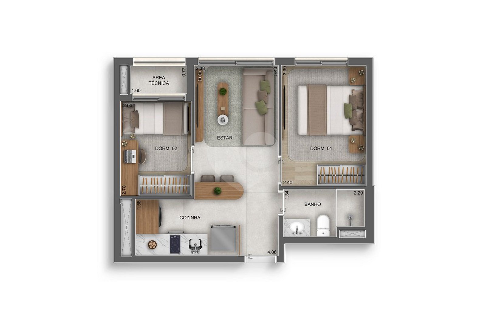 Apartamento 40m²