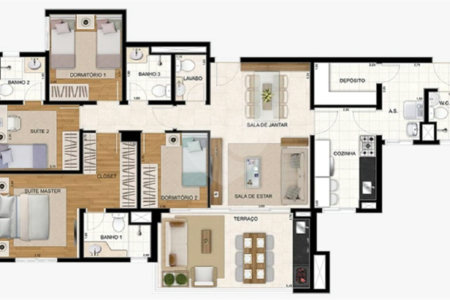 Apartamento à venda com 4 quartos, sendo 3 suítes, em Jardim Flor da Montanha, Guarulhos, SP
