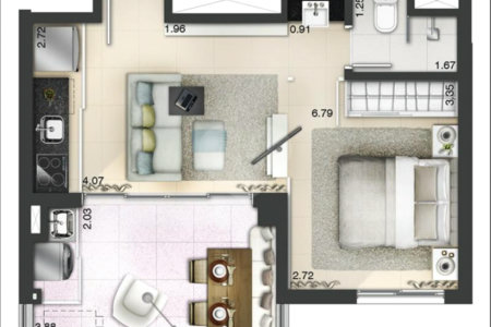 Apartamento à venda com 1 suíte em Cidade Monções, São Paulo, SP