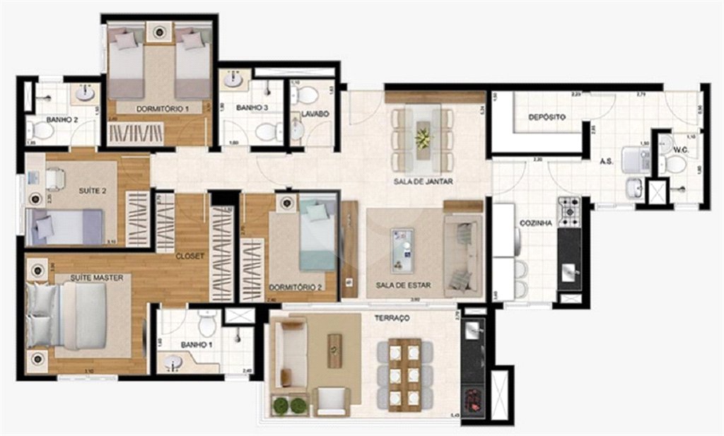Apartamento à venda com 4 quartos, sendo 3 suítes, em Jardim Flor da Montanha, Guarulhos, SP