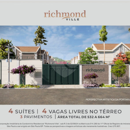 Casa à venda com 4 suítes no condomínio Richmond Ville, São Paulo - SP