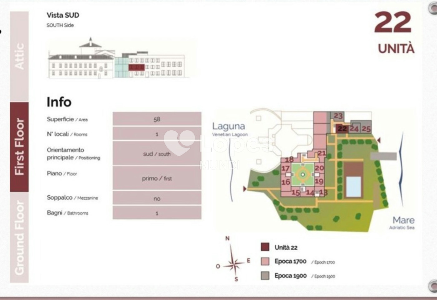 Apartamento com 1 quarto à venda em Pellestrina, Veneza, Itália – Venetia Domus