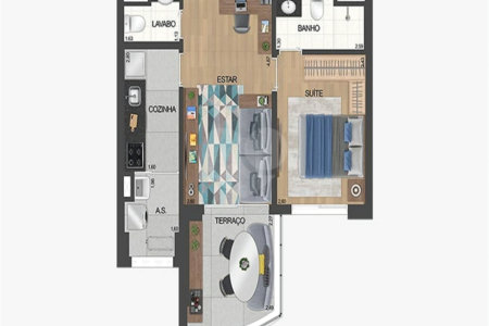 Apartamento à venda com 1 suíte em Santo Amaro, São Paulo, SP
