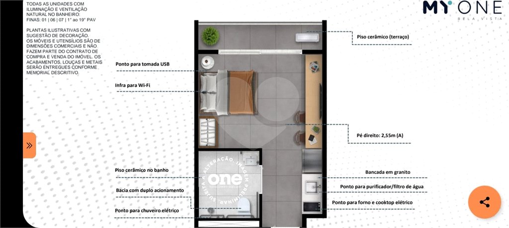 Apartamento à venda com 1 quarto em Bela Vista, São Paulo, SP