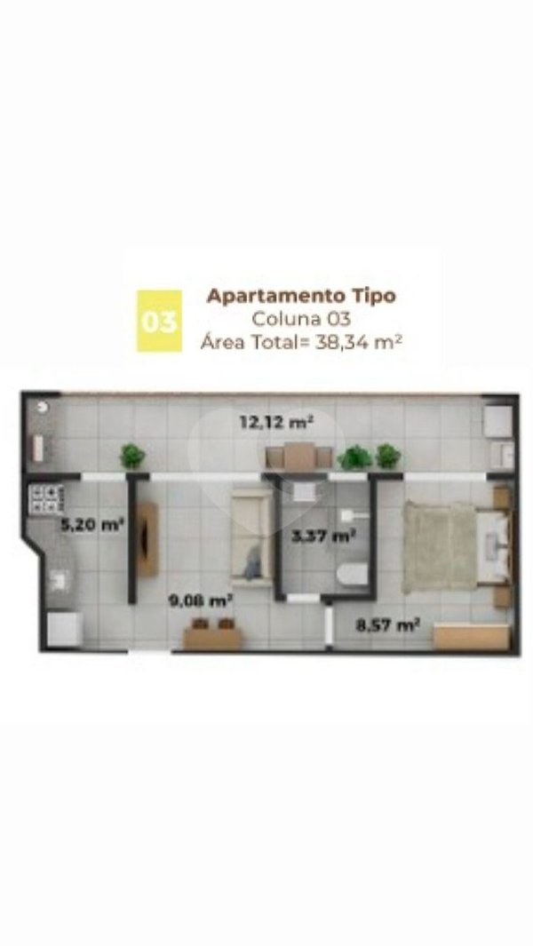 Apartamento 38m² 1