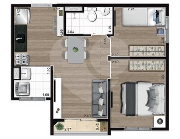 Apartamento 36m² 2