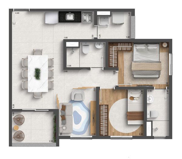 Apartamento 57m² 9