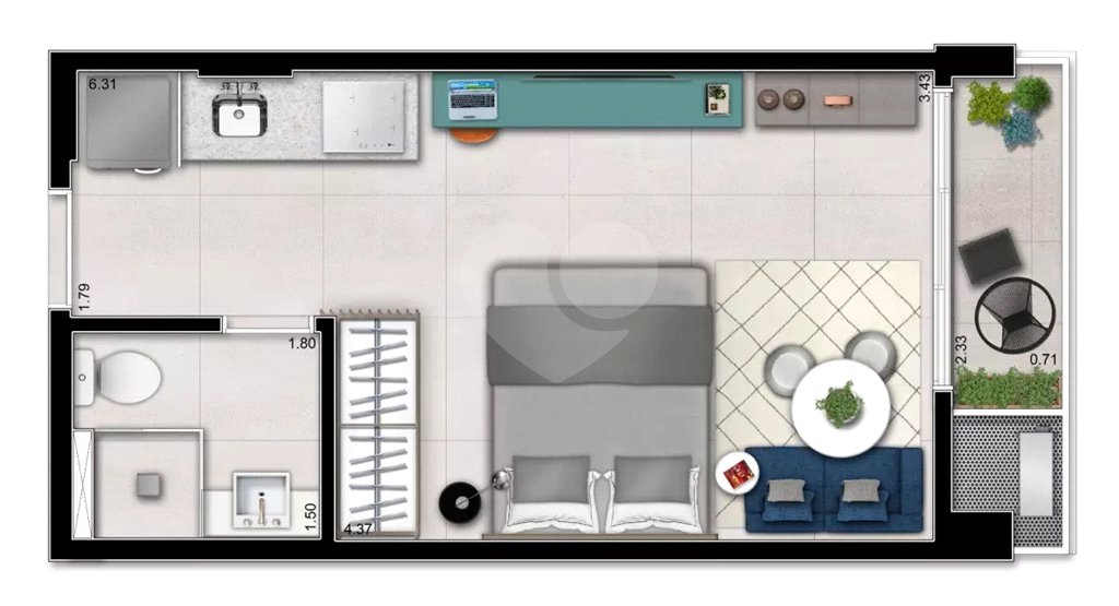 Apartamento à venda com 1 quarto em Vila Clementino, São Paulo, SP