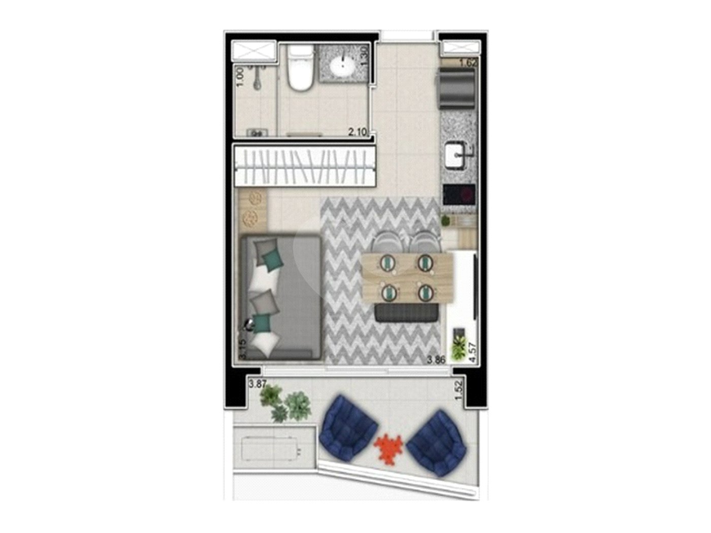 Apartamento à venda com 1 suíte em Butantã, São Paulo, SP