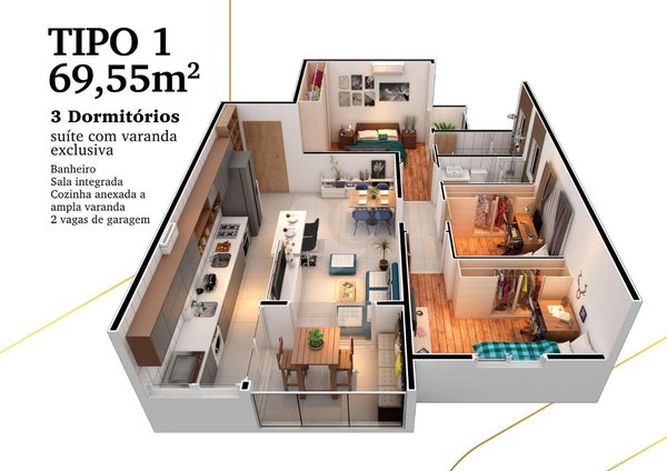 Apartamento 69m² 2