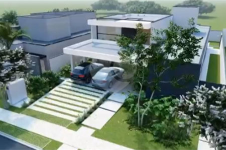 Terreno com casa em construção no Condomínio Alphaville I , em Ribeirão Preto/SP.