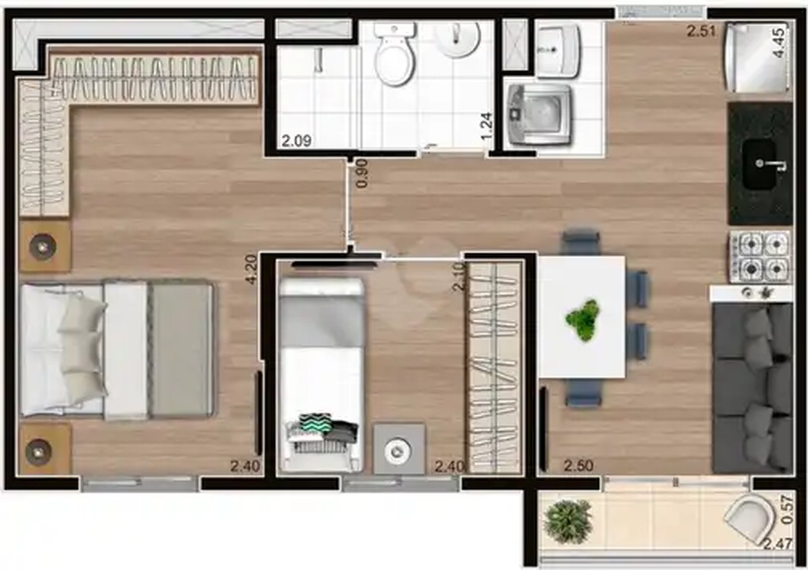 Apartamento 38m²