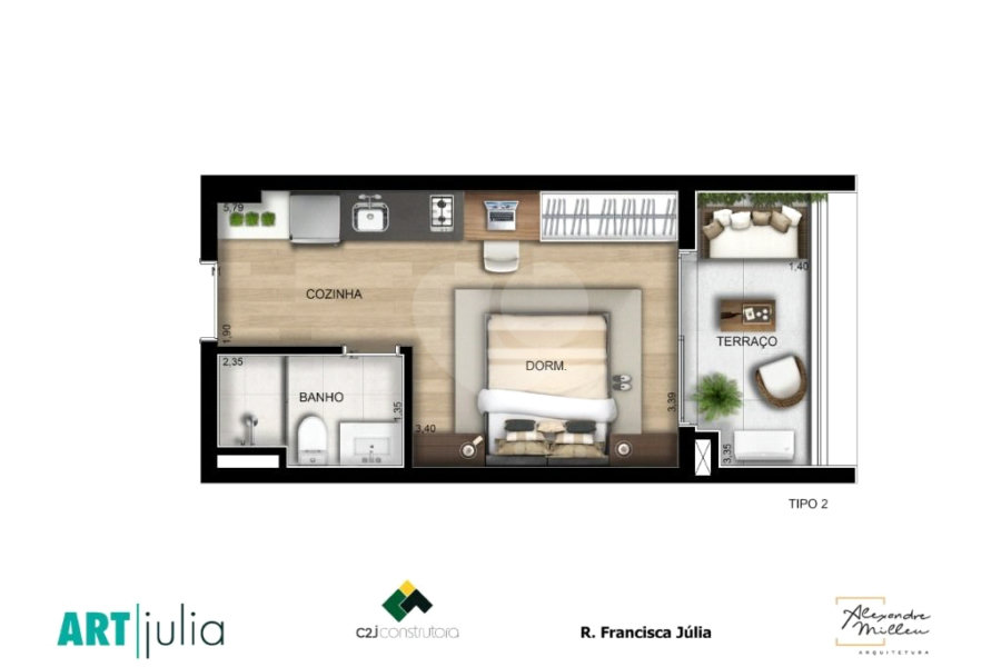 Studio Novo em Santana | 28,03 m² de Área Privativa | Lazer e Serviços