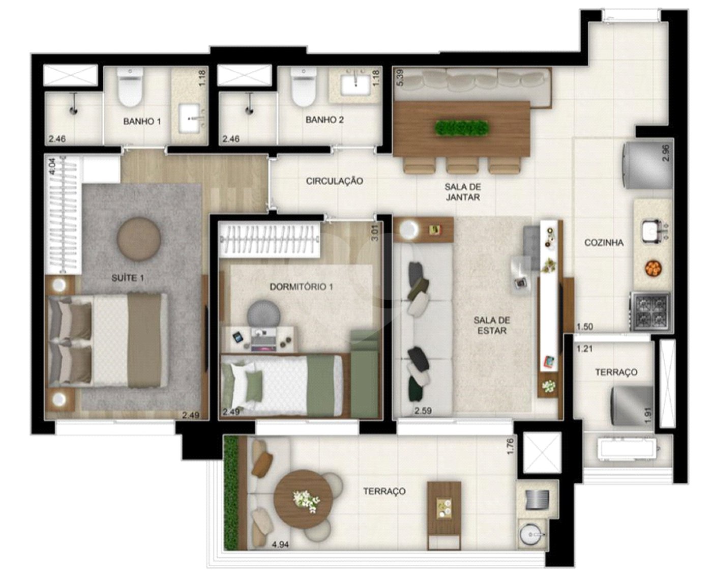 Apartamento à venda com 2 quartos, sendo 1 suíte, em Jardim das Acácias, São Paulo, SP