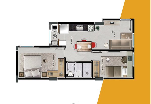 Apartamento 34m² 2