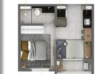 Apartamento à venda com 1 quarto em Pinheiros, São Paulo, SP