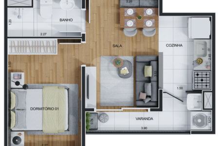 Apartamento à venda com 2 quartos em Jaguaribe, Osasco, SP