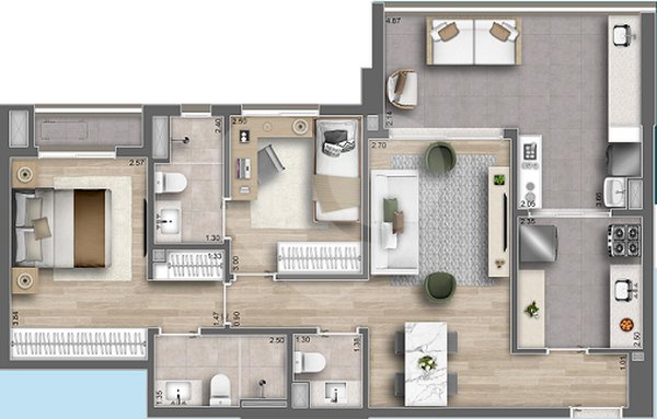 Apartamento 80m² 1