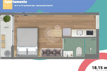 Apartamento à venda com 1 quarto em Pinheiros, São Paulo, SP