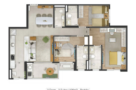 Apartamento à venda com 2 quartos, sendo 1 suíte, no Centro, Sorocaba, SP