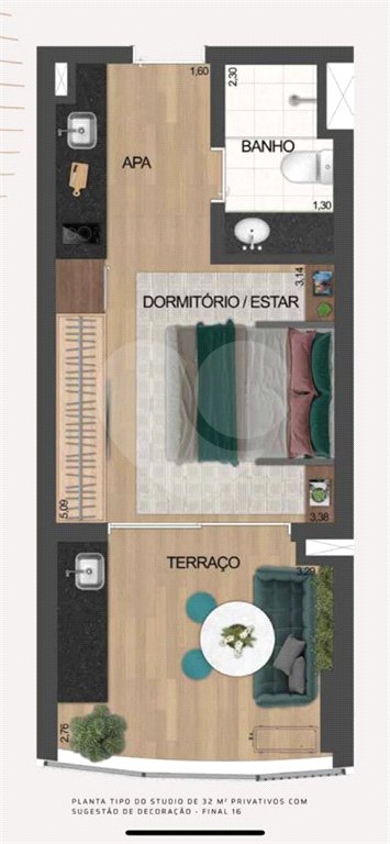 Studio à venda com 1 quarto em Santo Amaro, São Paulo, SP