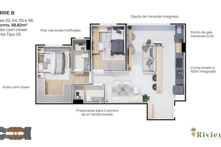 Apartamento à venda com 2 quartos, sendo 1 suíte,  em Jardim São Carlos, Sorocaba, SP