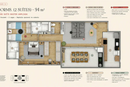 Apartamento à venda com 2 quartos, sendo 3 suítes, em Vila Andrade, São Paulo, SP