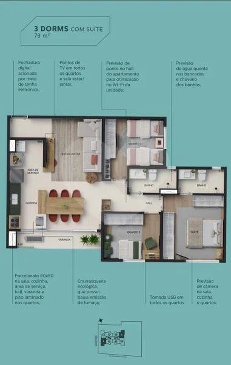Apartamento 79m²