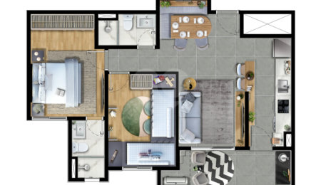 Apartamento à venda com 2 quartos, sendo 1 suíte,  em Jardim Terceiro Centenário, Atibaia, SP