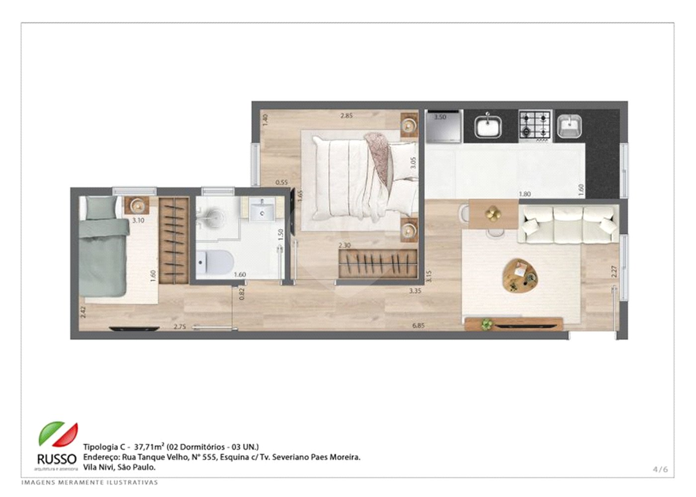 Apartamento à venda com 2 quartos em Vila Nivi, São Paulo, SP