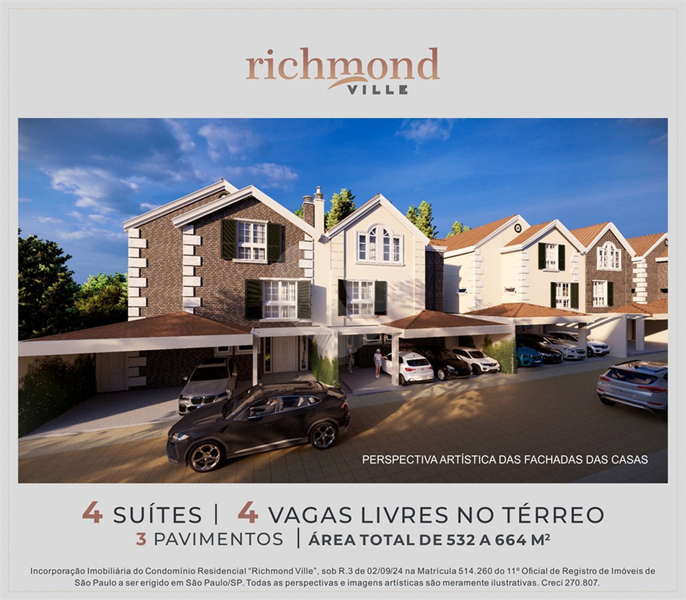 Casa à venda com 4 suítes no condomínio Richmond Ville, São Paulo - SP