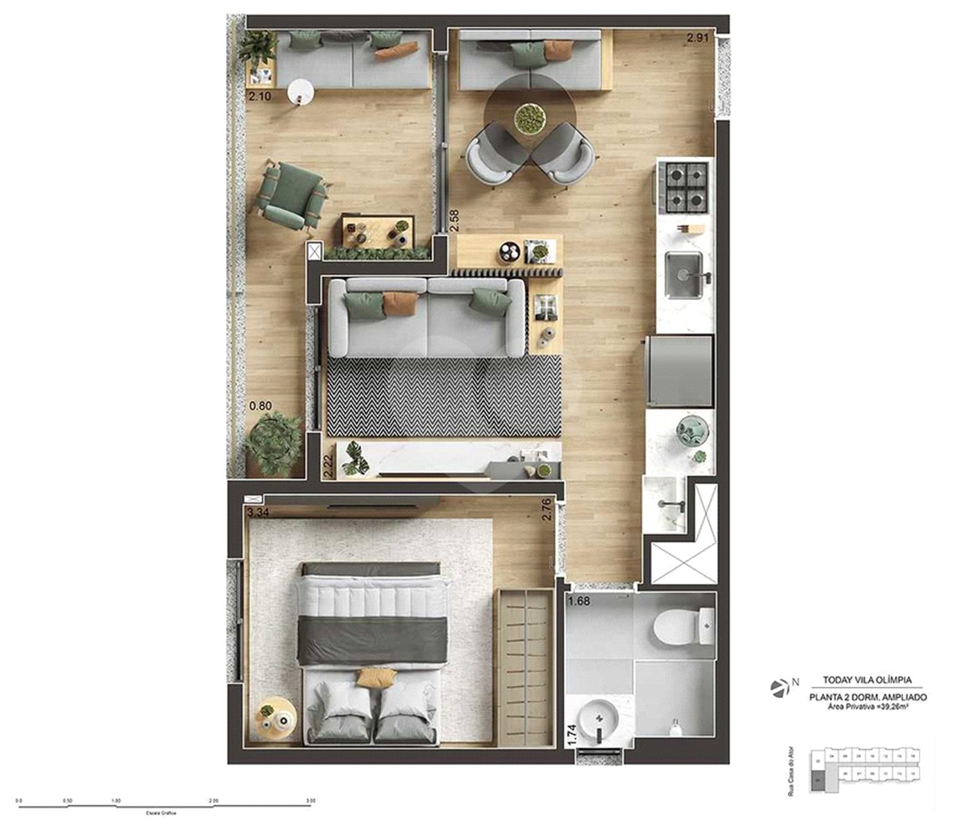 Apartamento à venda ou para alugar com 1 suíte em Vila Olímpia, São Paulo, SP