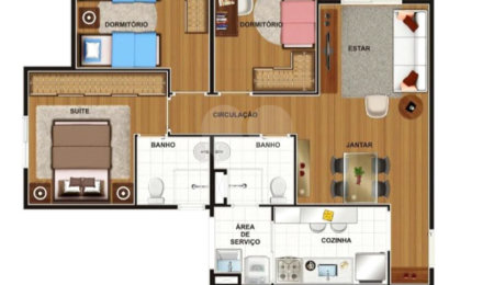 Apartamento à venda com 3 quartos, sendo 1 suíte,  em Palmeiras de São José, São José dos Campos, SP