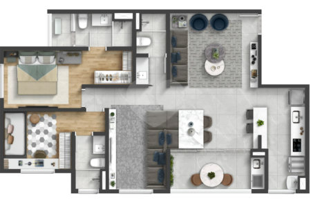 Apartamento à venda com 2 quartos, sendo 1 suíte, em Vila Espírito Santo, Sorocaba, SP