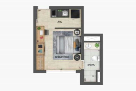Apartamento à venda com 1 quarto em Vila Clementino, São Paulo, SP