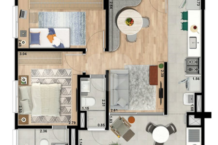 Apartamento à venda com 2 quartos em Alvinópolis, Atibaia, SP