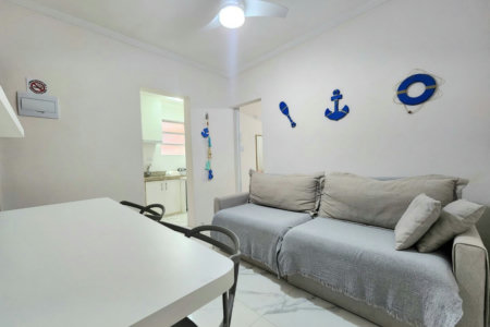 Apartamento mobiliado próximo da praia com 1 dormitório à venda, 32 m² por R$ 390.000 - Embaré - Santos/SP