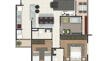 Apartamento à venda com 3 quartos, sendo 1 suíte,  em Parque Campolim, Sorocaba, SP