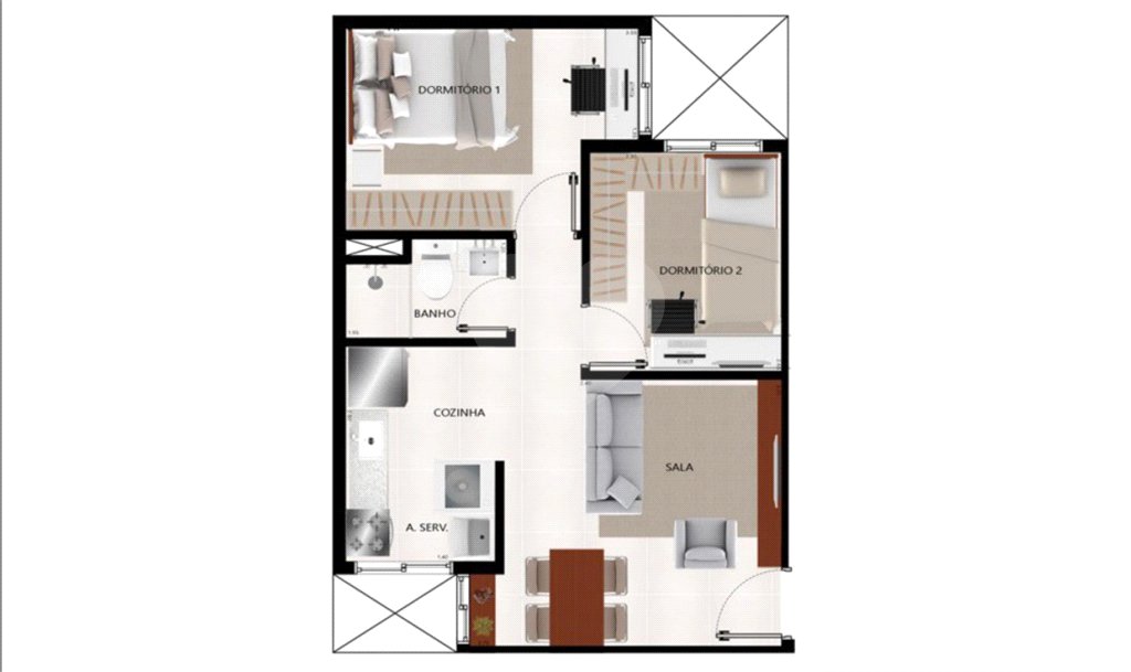 Apartamento à venda com 2 quartos em Vila Guilhermina, São Paulo, SP