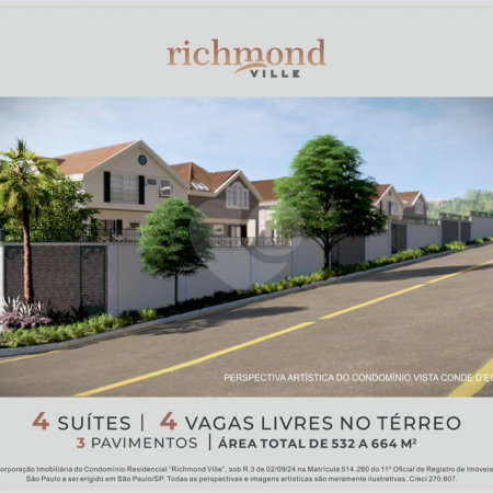 Casa à venda com 4 suítes no condomínio Richmond Ville, São Paulo - SP