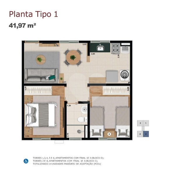 Apartamento 41m² 2